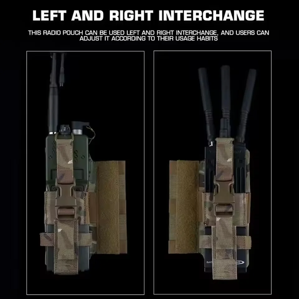 Bolsa lateral de Radio táctica estilo serie R liberación rápida PRC163 152 148 bolsa de Walkie Talkie sistema Velcr para chaleco equipo de aparejo de pecho - imagen 5