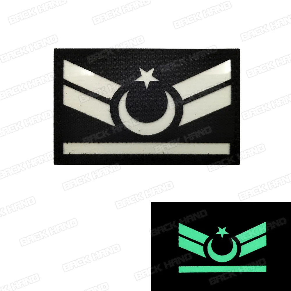 Parche de bandera de TURK de Turquía bordado reflectante TR, insignia de brazalete de hombro táctico turco, apliques bordados en la ropa - imagen 5