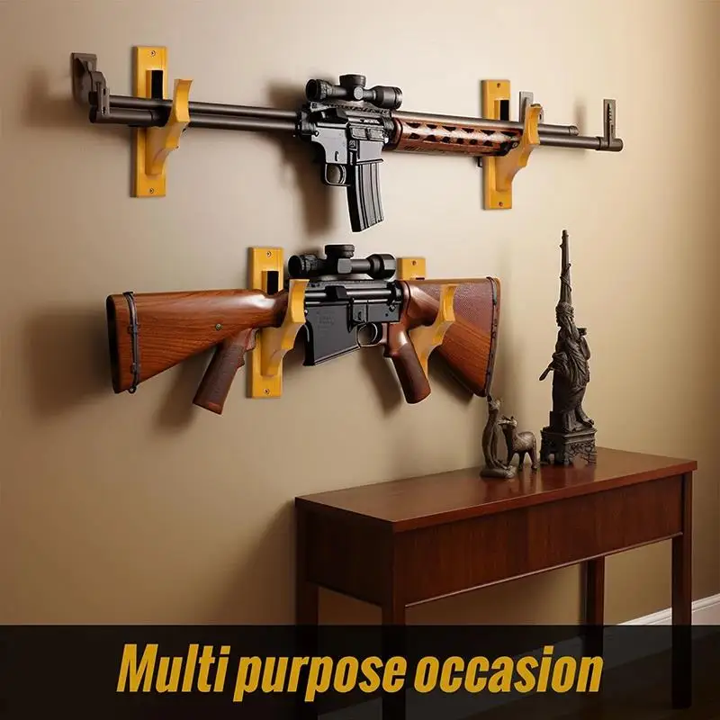 Soporte de pared para pistola ONETIGRIS, ganchos para pistola para escopeta, soporte para pistola de arco, colgador de exhibición de sujeción Horizontal, madera dura y acolchado suave - imagen 3