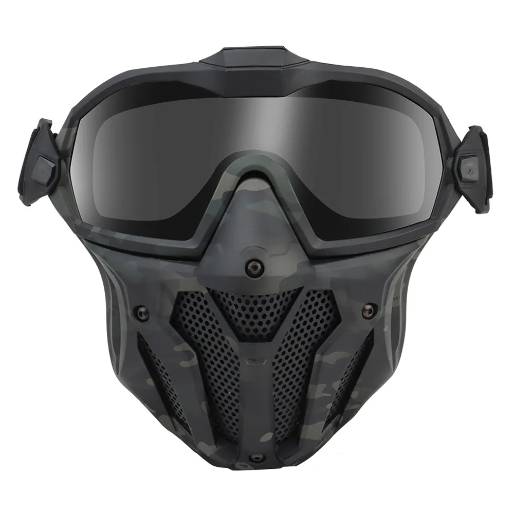 Máscara táctica antivaho, sistema de ventilador, protección facial completa, máscaras Airsoft de Paintball, gafas desmontables, equipo deportivo de caza al aire libre - imagen 2