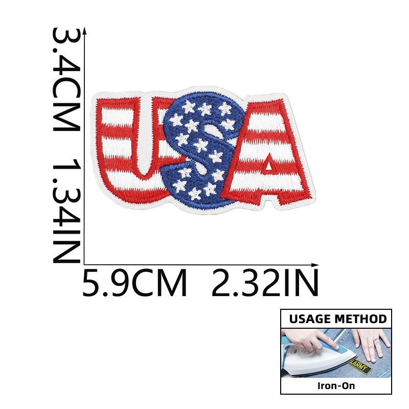 Parches bordados para planchar, insignia para el día de la independencia de EE. UU., ropa, sombreros, decoraciones - imagen 4