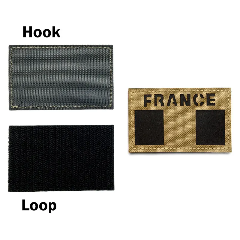 1 insignia de aplique de parche de bandera francesa de alta calidad: emblema de gancho y bucle de sujeción termoadherente, fácil de aplicar, duradero y lavable - imagen 2