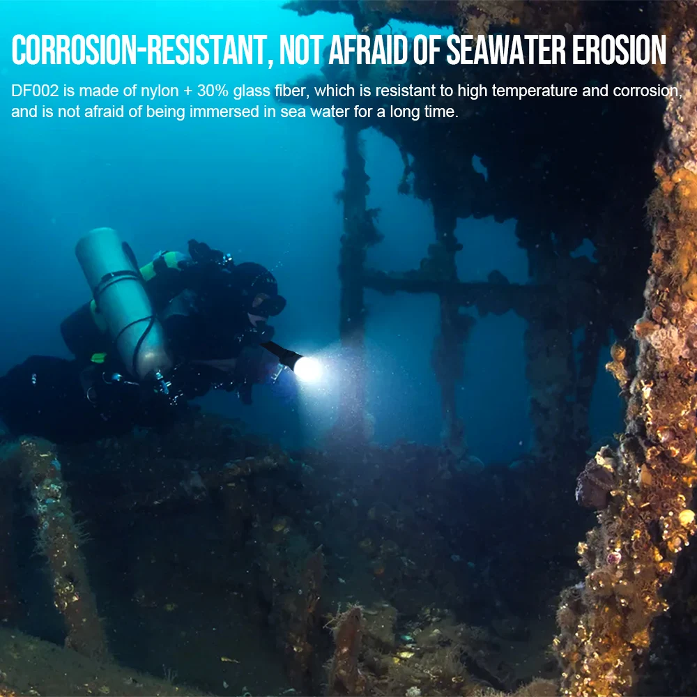 TrustFire-luz de buceo DF002, 3200 lúmenes, batería 26650, linterna LED de buceo recargable por Usb, profundidad 50 metros, lámpara impermeable - imagen 4