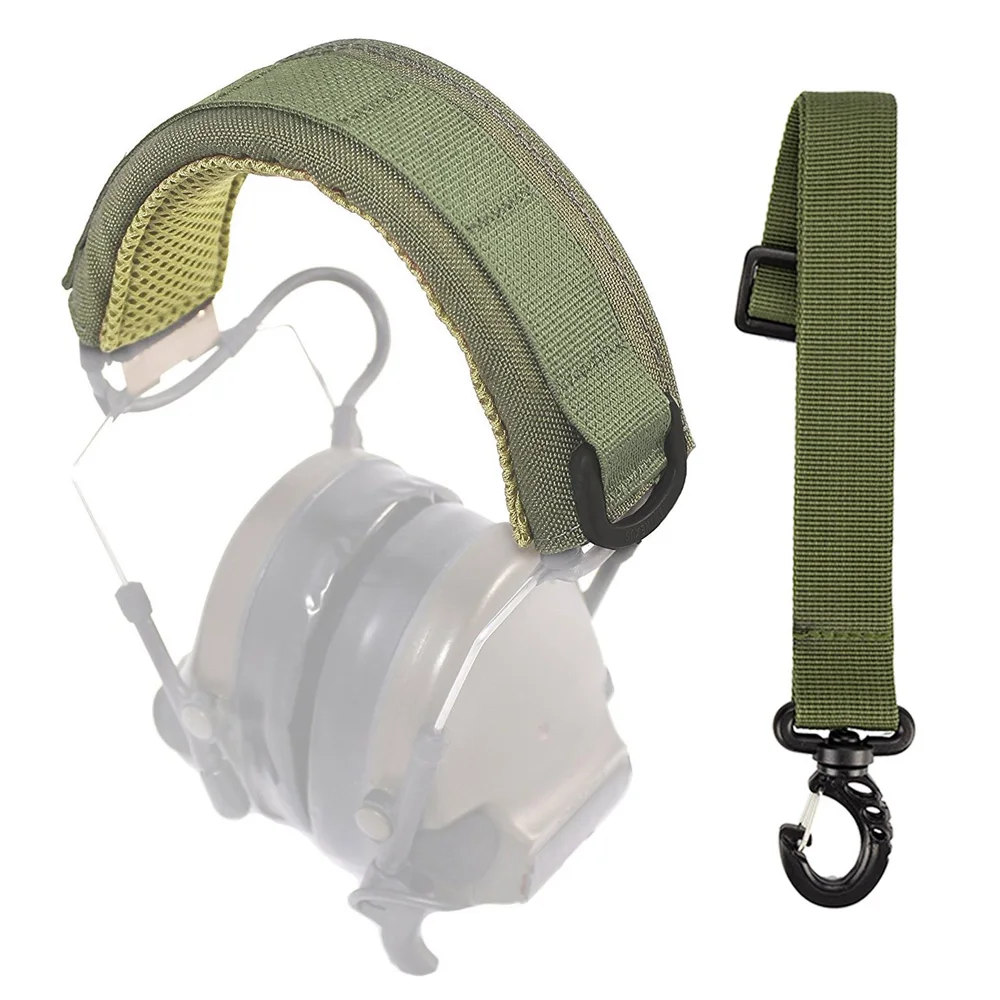 Funda para diadema MOLLE para auriculares, versión extendida, funda táctica para correa para la cabeza, protección para casco y auriculares AQB222