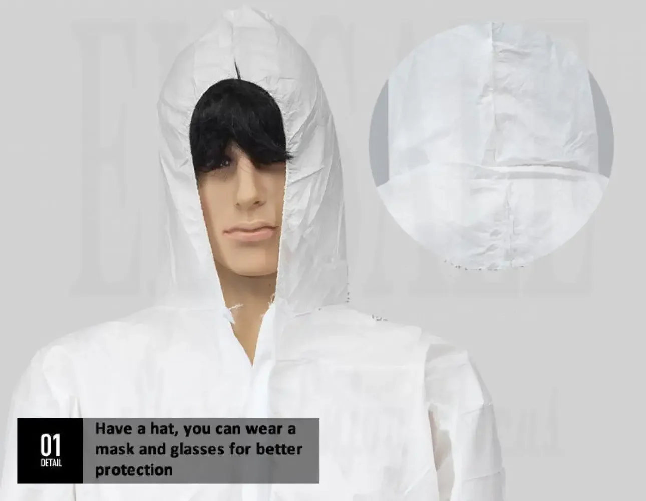 Protector desechable a prueba de polvo SF resistente al agua y al aceite, ropa de seguridad para el trabajo, pintura antipolvo, trabajo de decoración, traje general - imagen 5