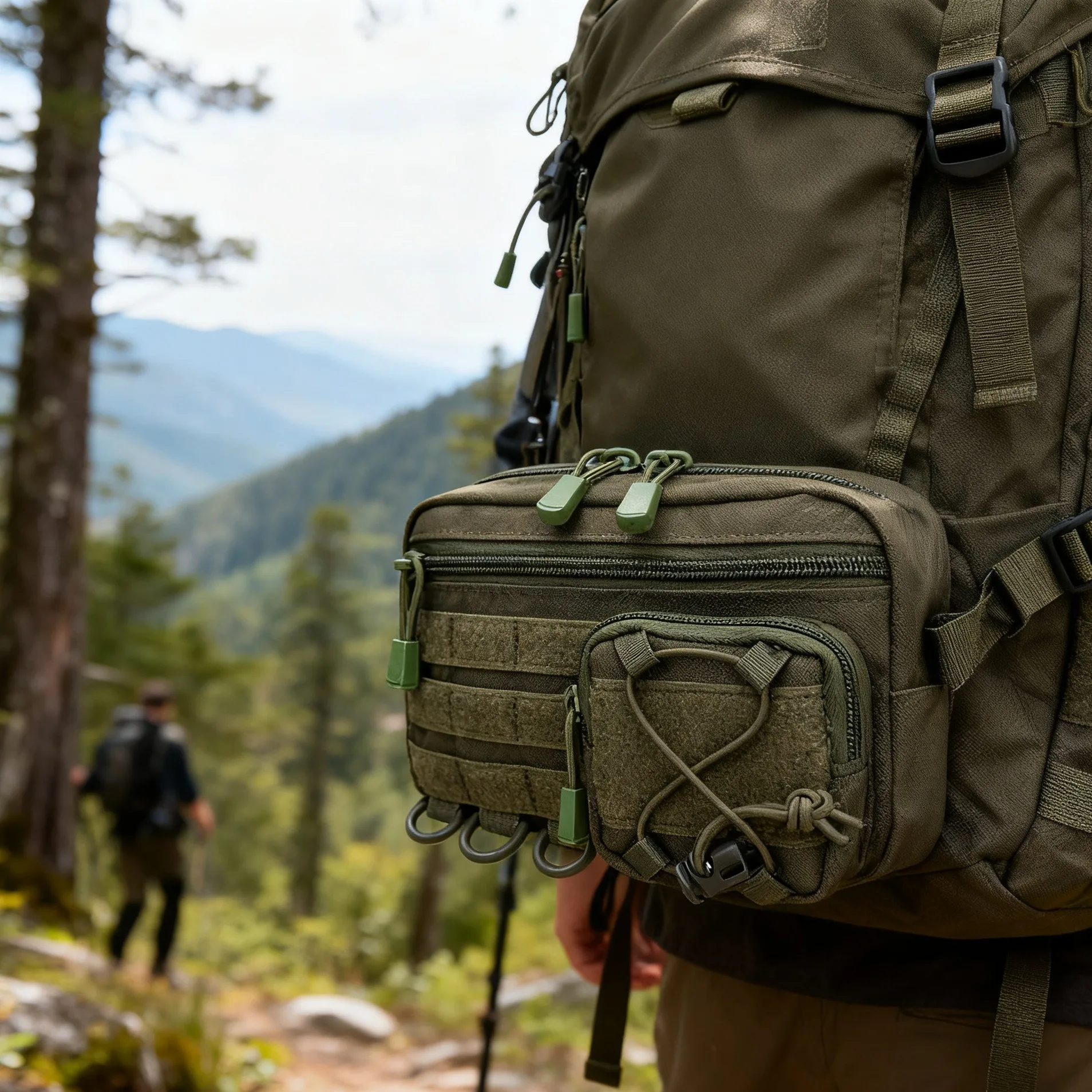 Bolsa táctica horizontal MOLLE – Organizador EDC con bolsillo frontal - imagen 2