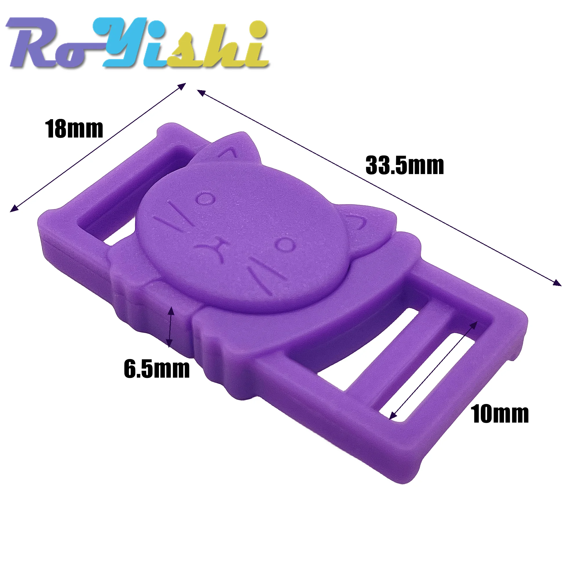 Hebillas de plástico con cabeza de gato, accesorios de ropa de seguridad para sujetador, Collar de gato, Paracord, 3/8 pulgadas, 12 unids/lote por paquete - imagen 2