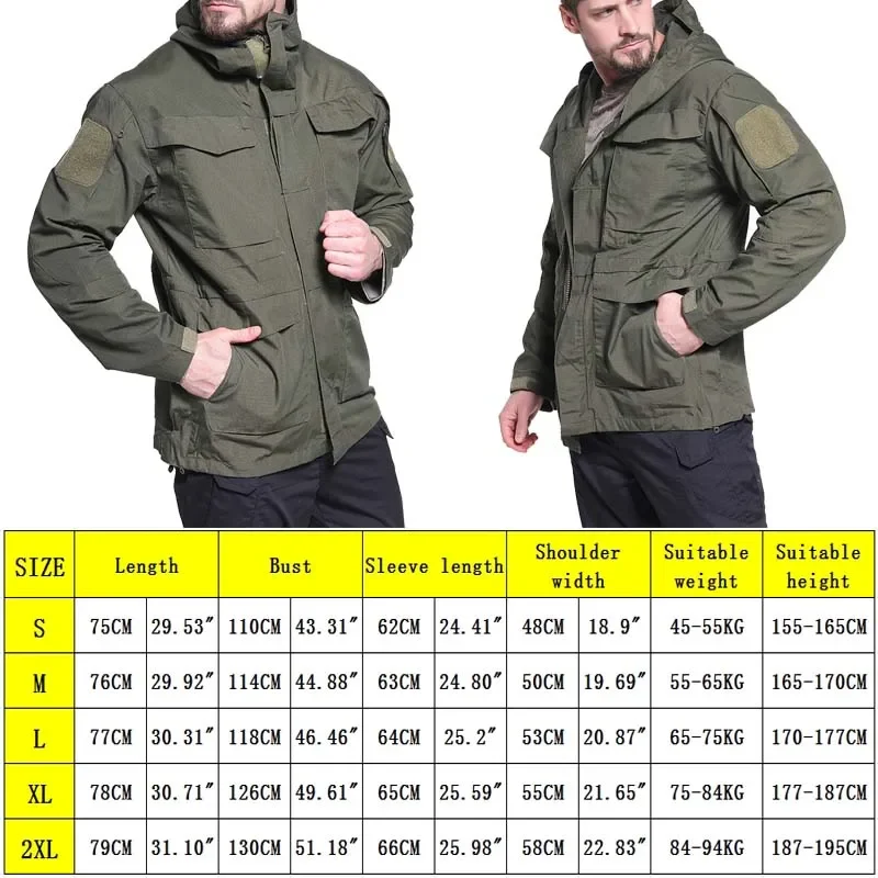 Chaquetas tácticas ropa cortavientos chaqueta de campo para hombre al aire libre impermeable piloto de vuelo abrigo con capucha - imagen 2