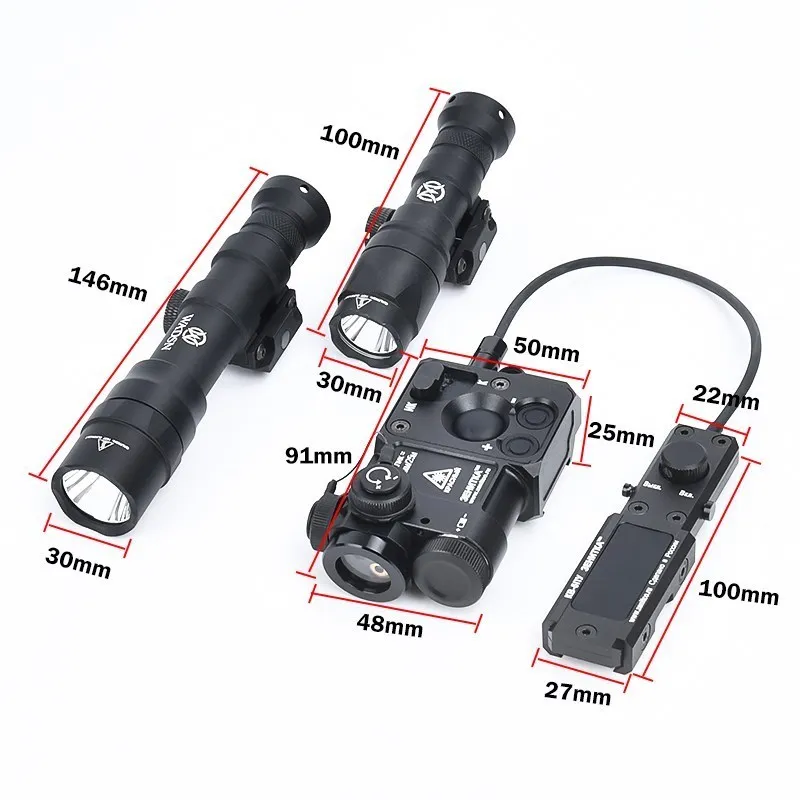 WADSN táctica Airsoft estroboscópica Perst-4 rojo verde azul punto IR puntero láser M600DF M300A linterna arma de caza accesorio de explorador - imagen 3