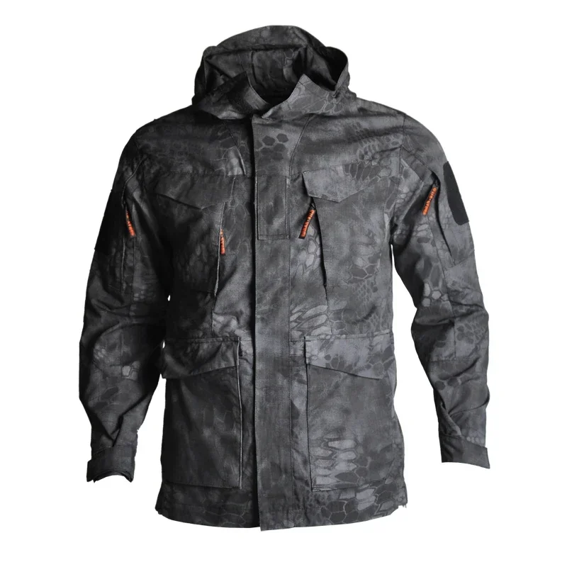 Chaqueta táctica de caza con capucha, impermeable, resistente al desgaste, chaqueta de Camping, ropa de lana, cortavientos de camuflaje Multicam - imagen 4