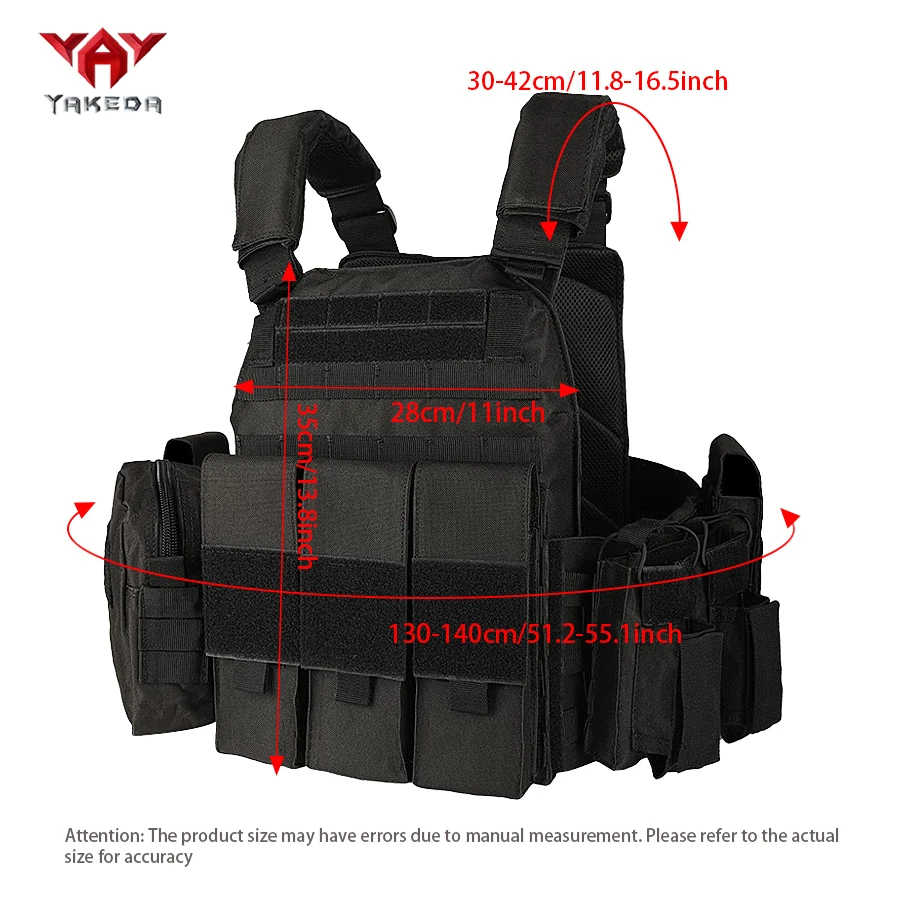 YAKEDA-Chaleco táctico de siete piezas para exteriores, uniforme de trabajo de seguridad transpirable multifuncional, Accesorios militares resistentes al desgaste - imagen 5