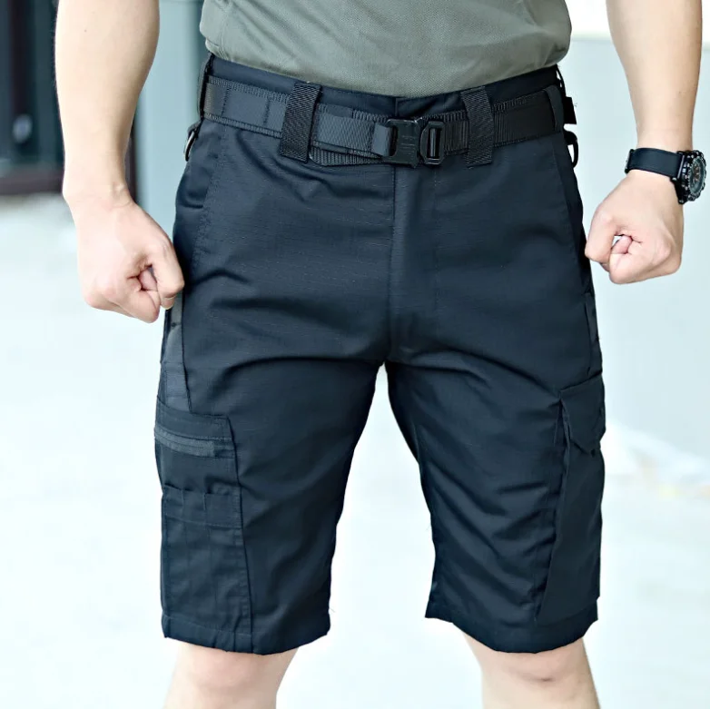 Pantalones cortos de camuflaje para hombre, ropa de trabajo de secado rápido de verano, pantalones militares con múltiples bolsillos, pantalones cortos finos para senderismo y pesca, Jogger masculino - imagen 4