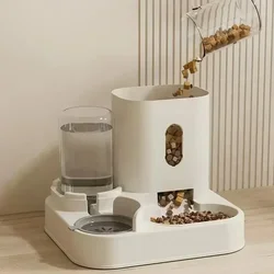 Comedero automático mascotas con fuente de agua y cuenco elevado