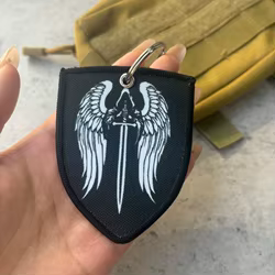 Parche táctico de moral del ángel del castigo, llavero con estampado religioso, insignia del ejército militar, brazalete, mochila, llaveros