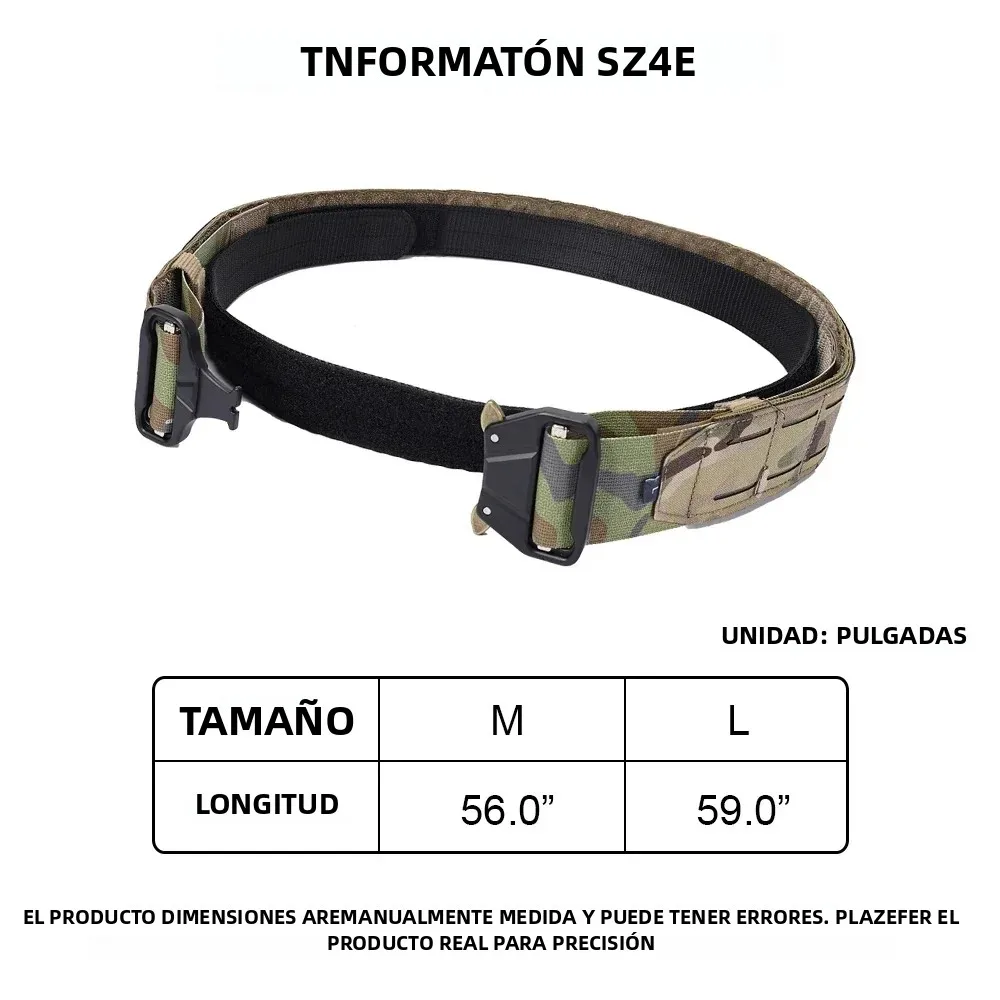 Cinturón táctico con hebilla de Metal de liberación rápida para hombre, cinturones multicamuflaje MOLLE láser, accesorios de ropa de caza, equipo Airsoft de 2 pulgadas - imagen 3