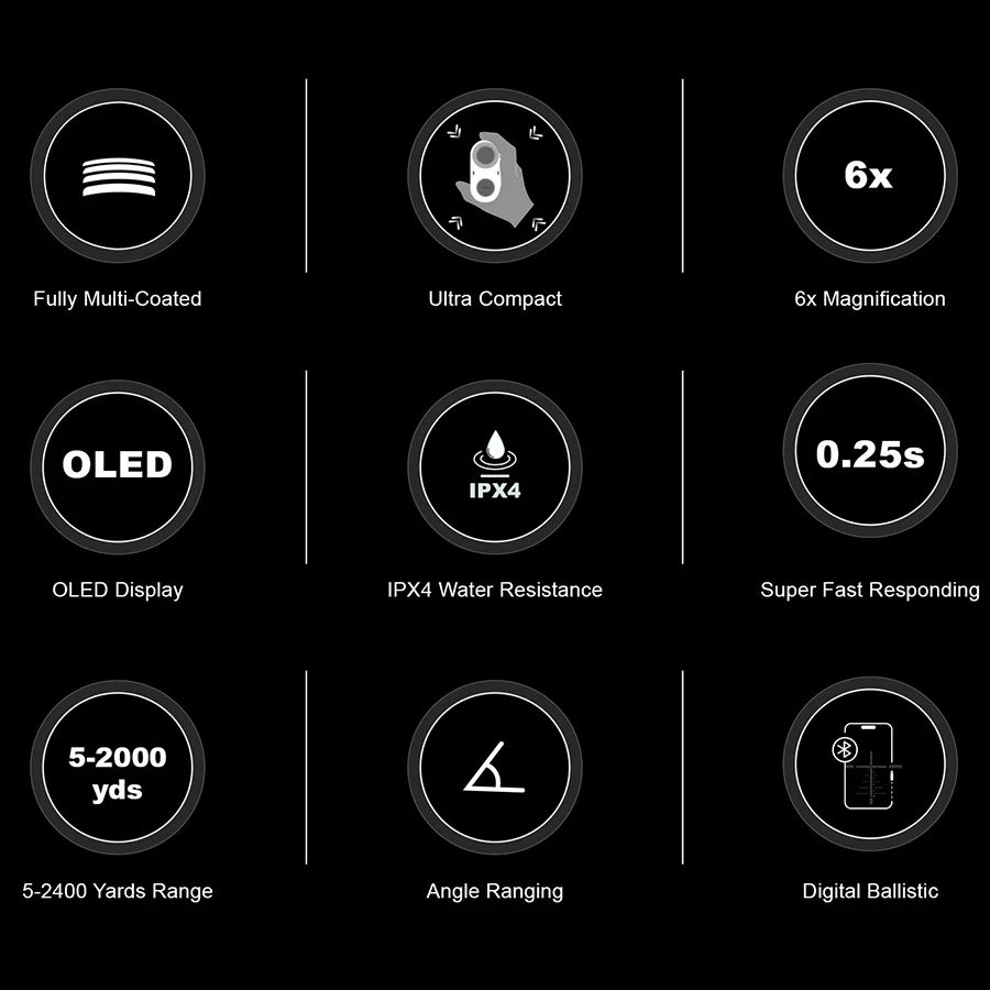 Óptica vectorial 6X21 telémetro láser de Golf 2000 yardas telescopio probador de velocidad telémetro láser mediciones digitales de caza - imagen 2