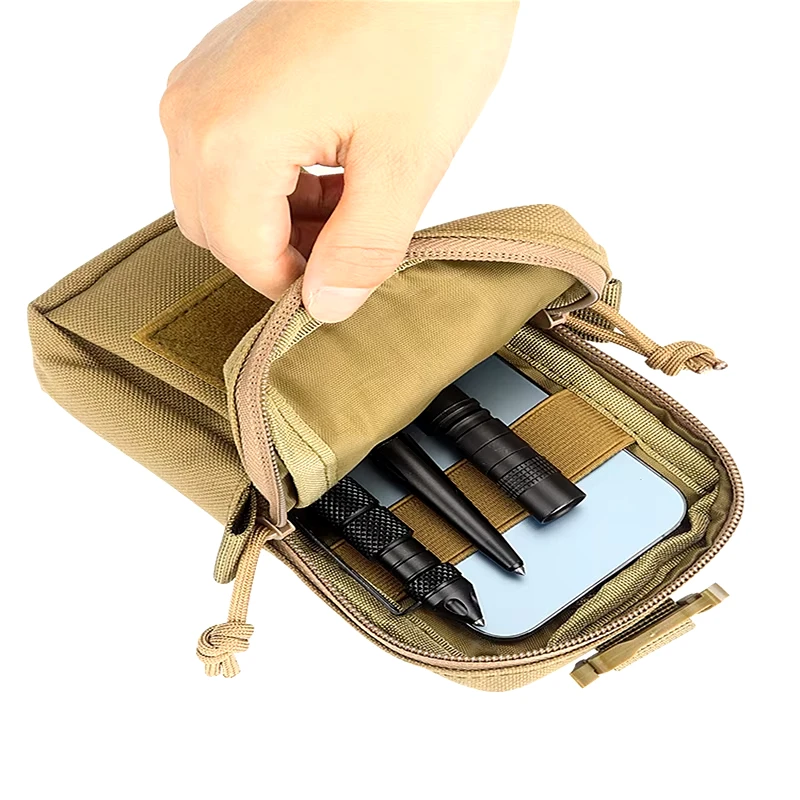 Bolsas para artículos diversos con correa para el hombro, paquete de accesorios para mochila, linterna para llaves, bolsa para teléfono Molle, bolsa de herramientas EDC para acampar al aire libre - imagen 4