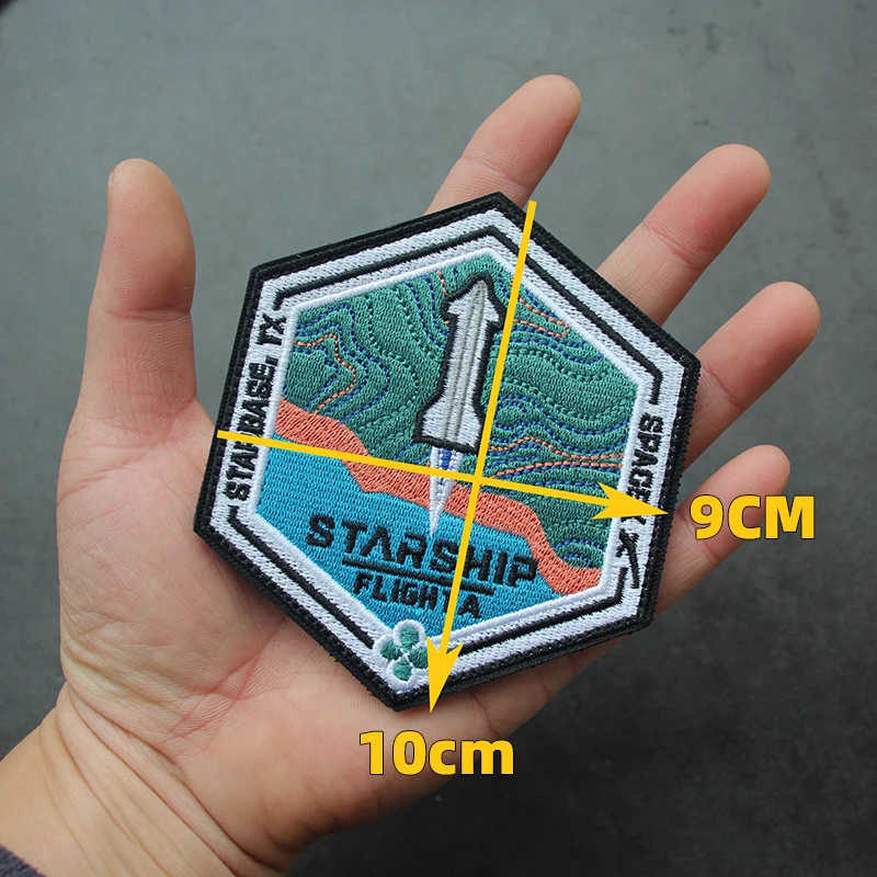 Starship SpaceX-parches bordados de exploración, insignia táctica de vuelo Starbase TX, brazalete para ropa, mochila, decoración DIY - imagen 2