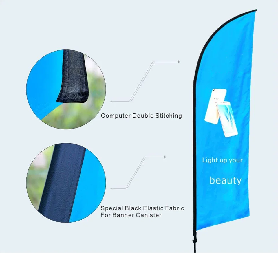 Bandera de plumas de playa, pancarta con impresión personalizada gráfica, cualquier diseño, promoción, celebración de apertura, decoración publicitaria al aire libre - imagen 4