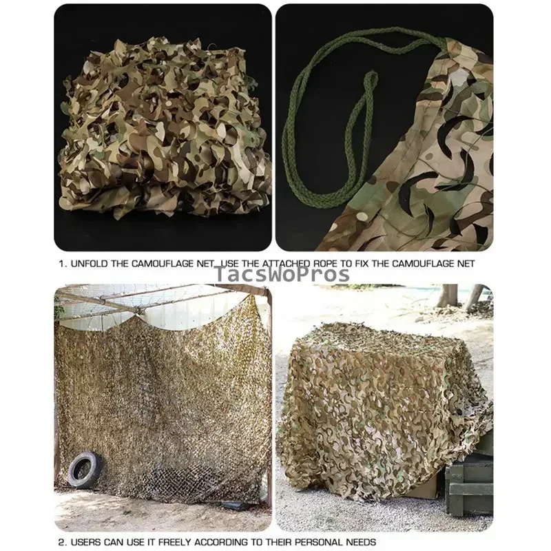 Red de camuflaje para caza al aire libre, juego de guerra, redes de camuflaje ciegas tácticas, cubierta de detección antiultravioleta, refugio solar para jardín, Militares - imagen 5