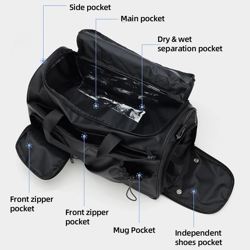 Bolsa de lona deportiva para hombre, bolsas para Yoga, gimnasio, Fitness con zapatos, bolso de viaje para natación, senderismo al aire libre, Camping, baloncesto - imagen 4