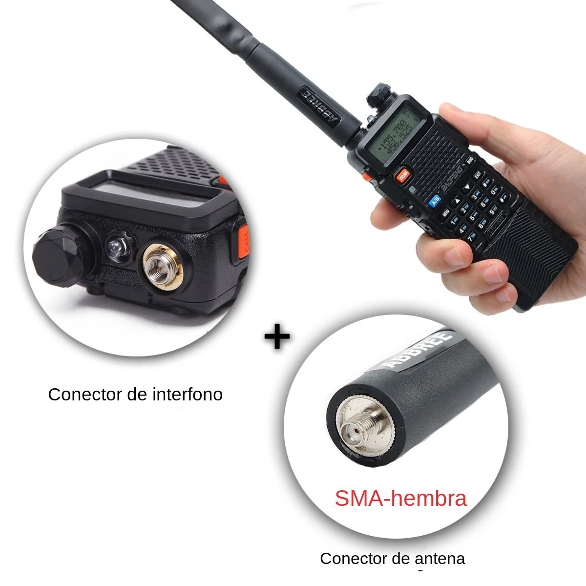 Abbree Walkie Talkie CS antena plegable táctica SMA-hembra VHF UHF banda Dual para Baofeng UV-5R BF-888S UV-13 PRO UV-17 - imagen 3