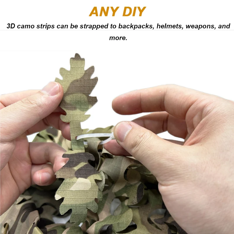 5 unids/set de tiras de camuflaje 3D, tiro táctico de Paintball, tiras decorativas DIY para mochila, casco Airsoft, traje Ghillie, arma - imagen 2