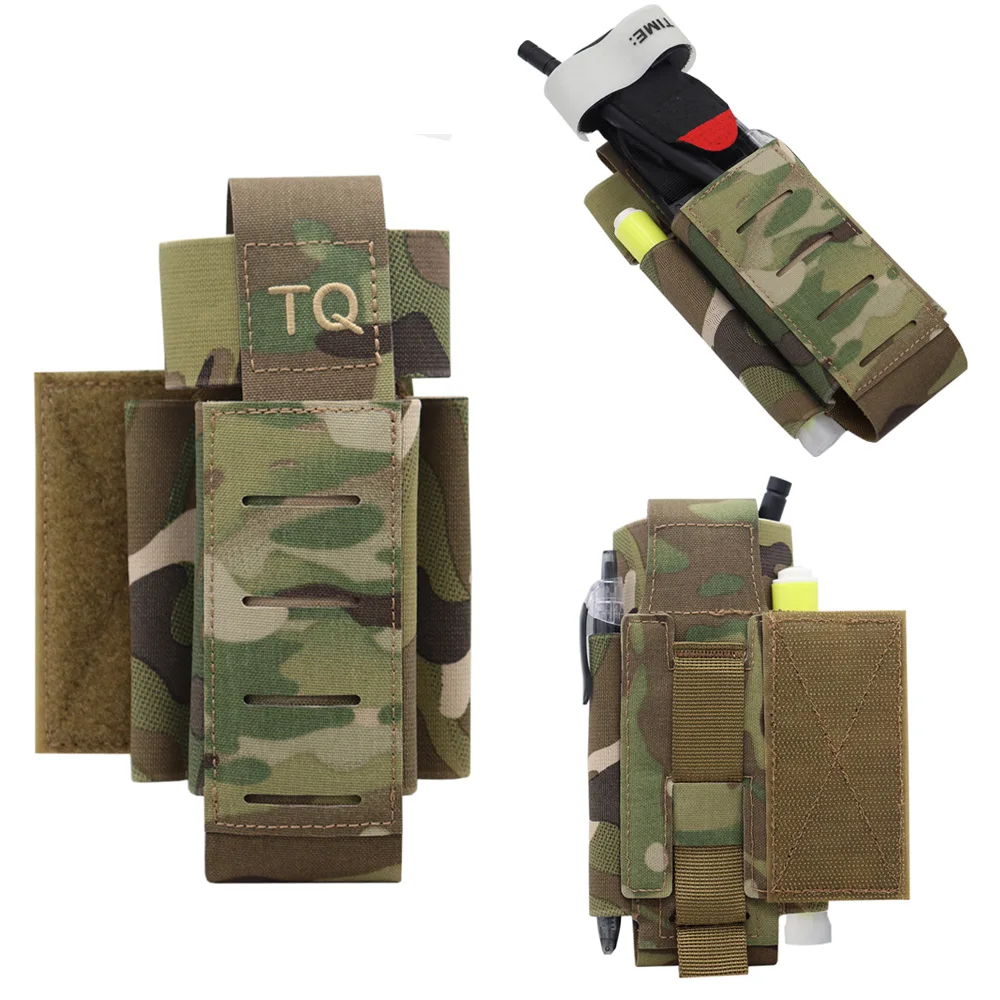 Bolsa de torniquete táctico, soporte TQ, Kit de trauma de desplegado rápido, almacenamiento con Panel de bucle de gancho para sistema Molle, cinturón, chaleco de caza - imagen 2
