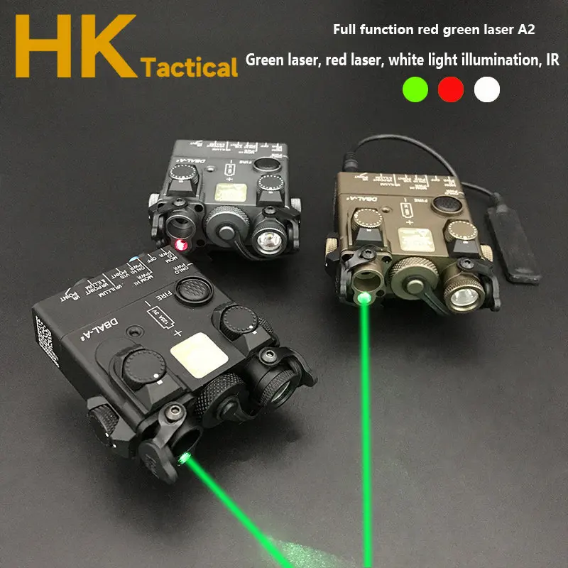 Airsoft táctico DBAL A2 láser rojo verde IR vista arma luz Led Surefir M600B linterna doble Control interruptor de presión conjunto - imagen 5