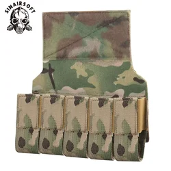 SINAIRSOFT-bolsa táctica M203 con gancho y bucle, 5 unidades, redonda, 40mm, colgador, bolsa, aparejo de pecho, placa, chaleco portador, accesorios abdominales