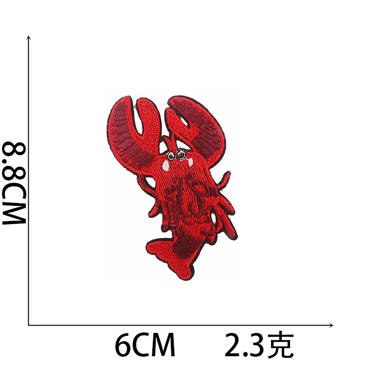 Nuevo Parche de tela bordado de vida marina, insignia de medusas, langosta, estrella de mar, parche planchado de cangrejo de dibujos animados - imagen 2