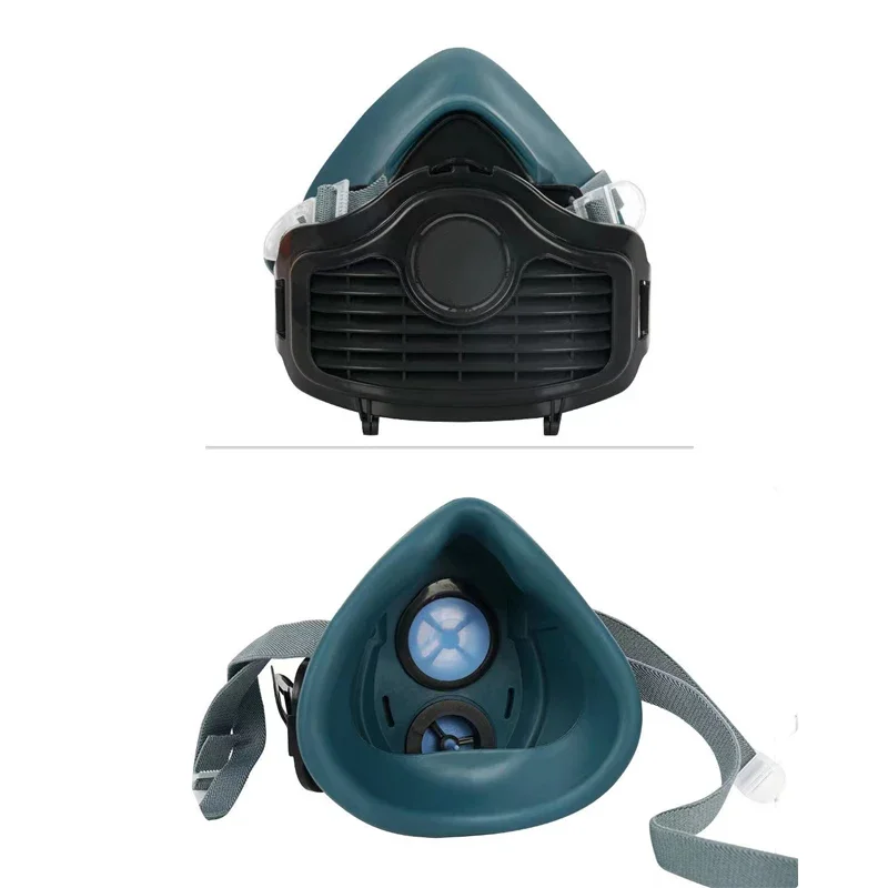 Respirador de media máscara a prueba de polvo de silicona 8016, adecuado para pintura en aerosol, carpintería, molienda, decoración del hogar con accesorio de filtro - imagen 2