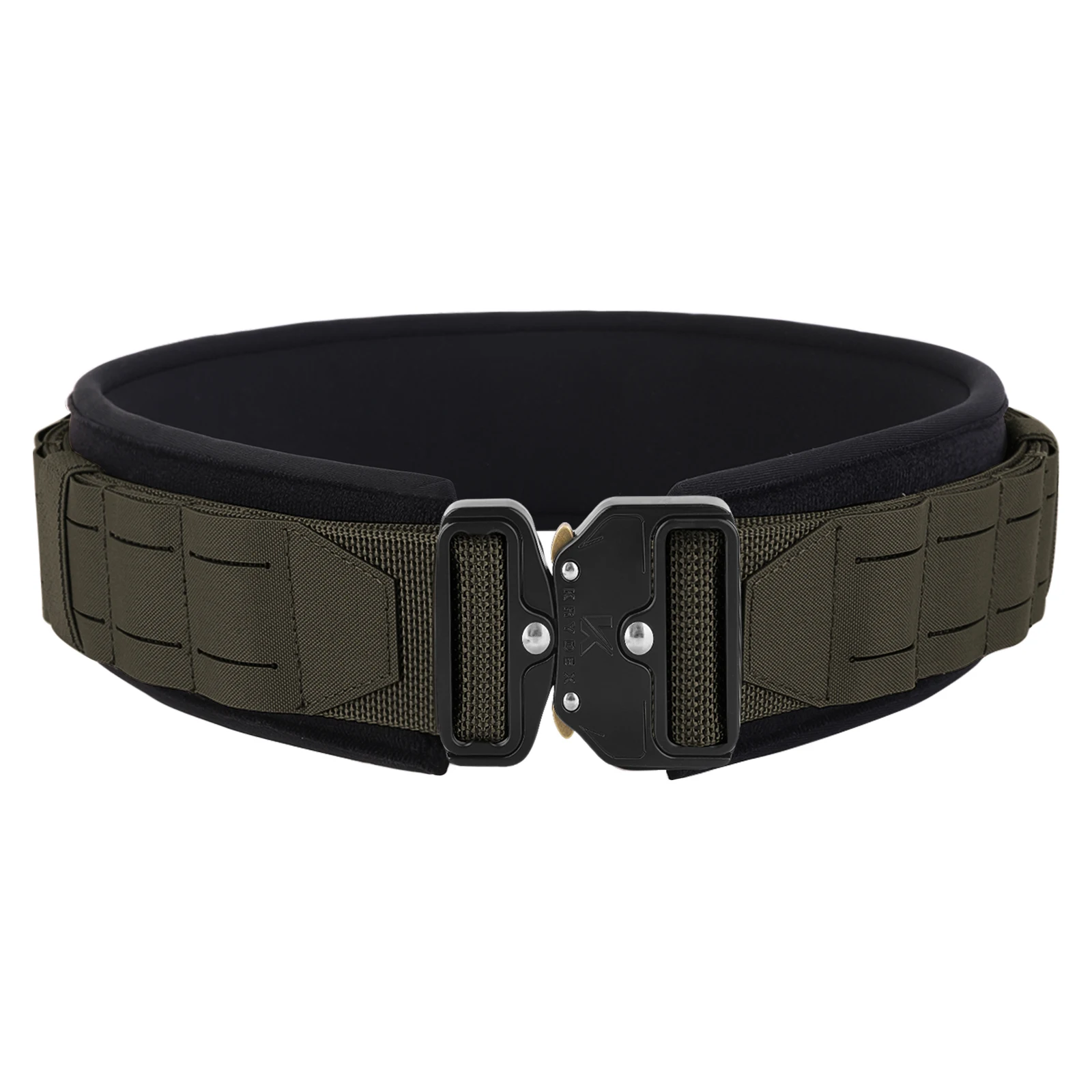 KRYDEX-cinturón láser táctico 3 en 1, juego de 2 ", liberación rápida, tiro, MOLLE, rodamiento de carga acolchado, cinturón reforzado, Ranger Green - imagen 2