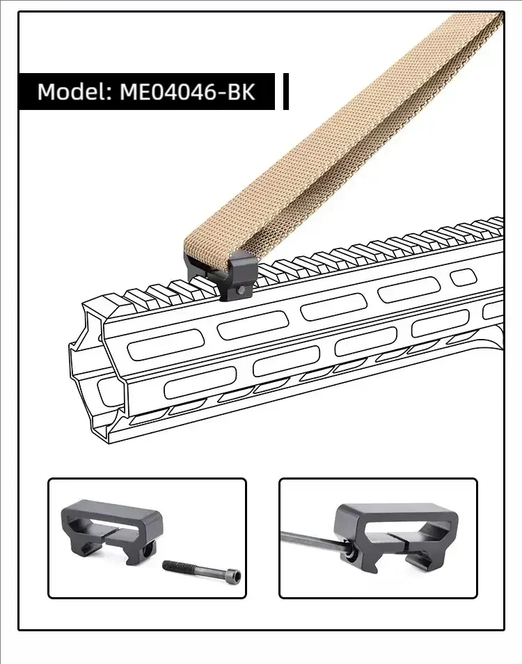 Detalle de montaje para accesorios tipo M-LOK