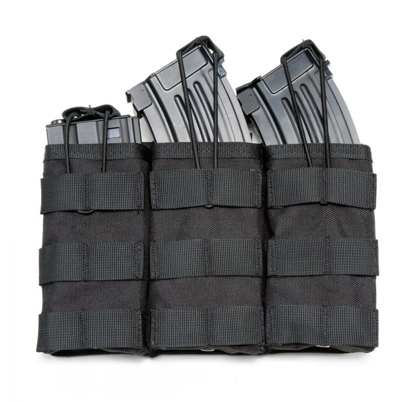 Bolsas tácticas Triple Molle para revistas Airsoft AK 7,62 5,56mm M4 AR 15 bolsa para Rifle Mag accesorios para chaleco de caza - imagen 2
