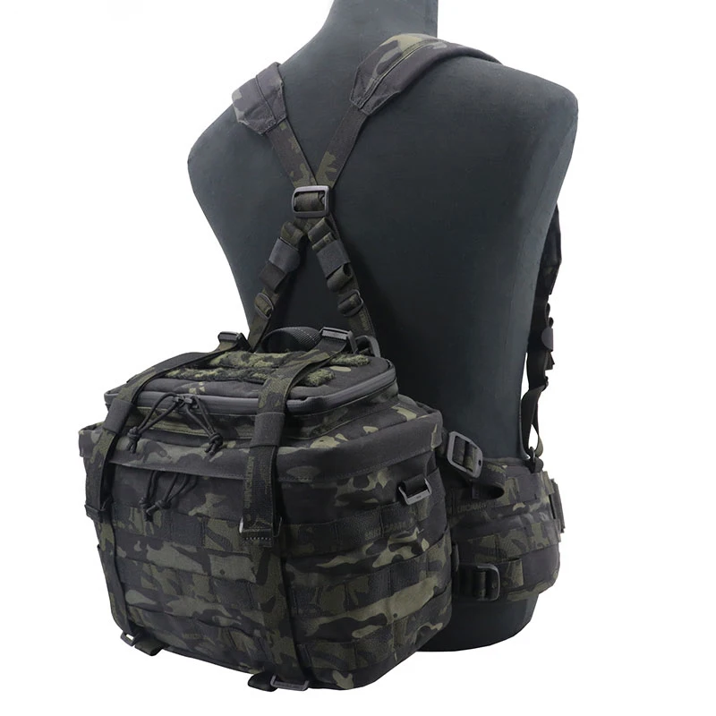 Juego de cinturón ajustable táctico MOLLE con mochila y correas cómodas - imagen 2