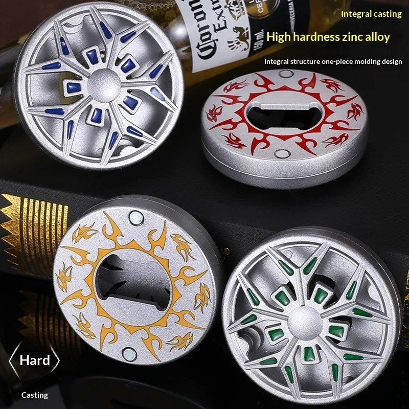 Cubo de rueda de coche deportivo de aleación, abridor de botellas de cerveza creativo, imán magnético para nevera que brilla en la oscuridad - imagen 5