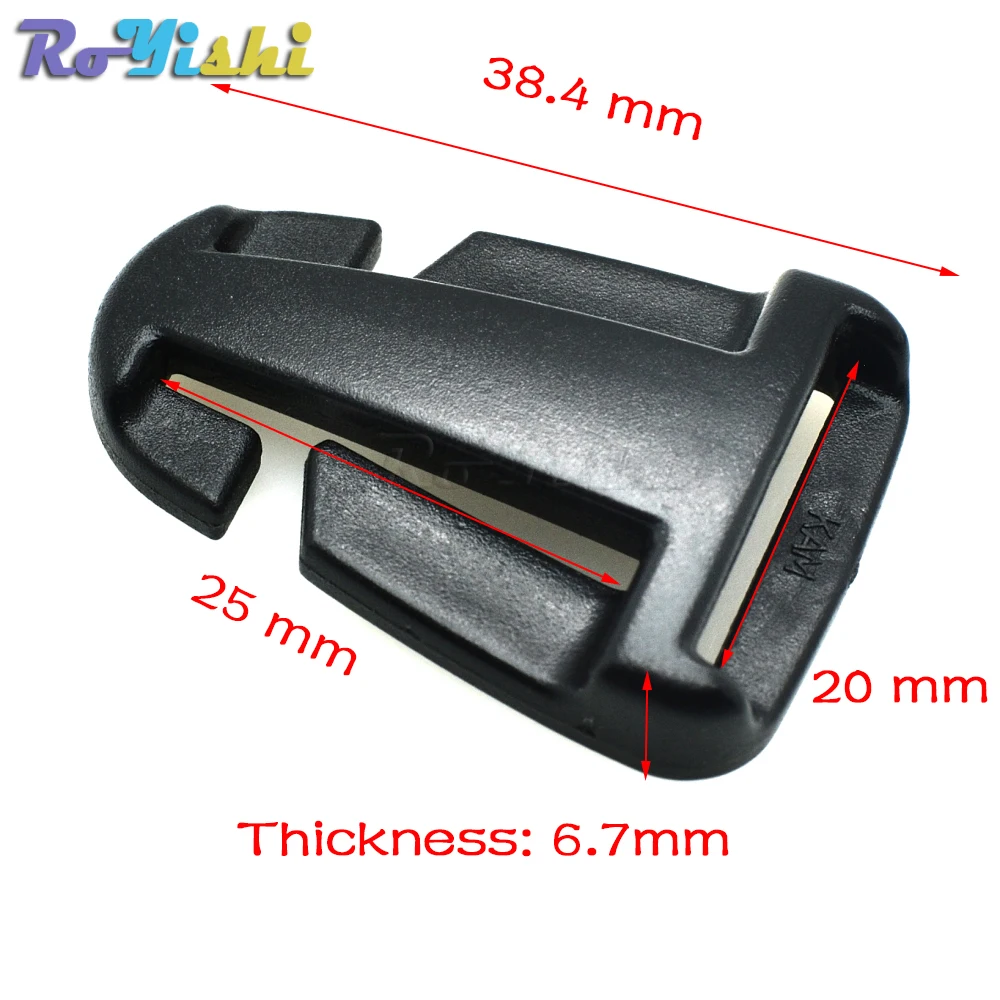 Hebilla de correa ajustable de plástico POM para bolsa al aire libre, correas de equipaje, tamaño 20*25mm - imagen 2