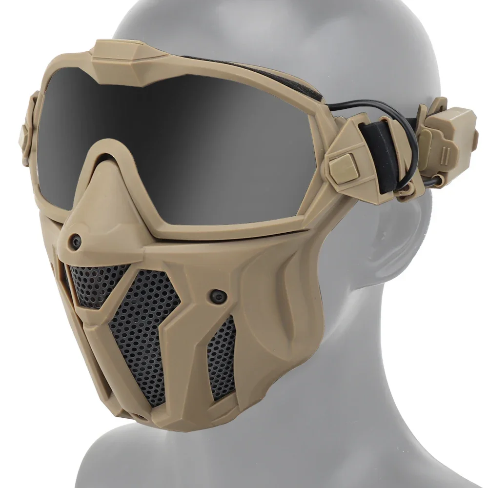 Máscara de gafas desmontables con ventilador antiniebla, máscara protectora táctica de Paintball, máscara facial completa, gafas de tiro, máscaras - imagen 2