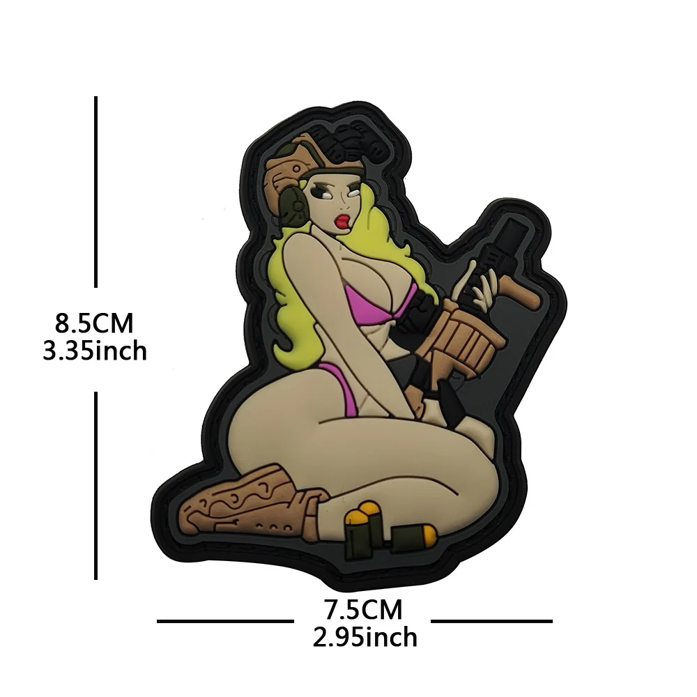 Bikini táctico insignia de moral estilo lindo parche para brazo mochila calcomanía ejercicio al aire libre traje de baño con los ojos vendados mujer - imagen 5