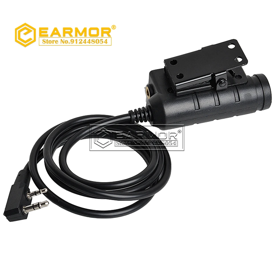 EARMOR-adaptador PTT táctico para auriculares, dispositivo con botón activado, pulsador para hablar, M51, interfaz de radio auxiliar KENWOOD - imagen 4