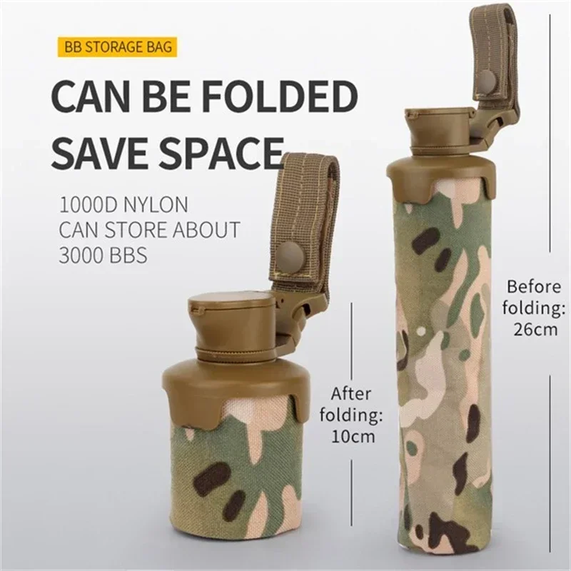 ERQYGRA-Bolsa plegable de almacenamiento táctica BB, bolsa de cintura, sistema Molle, accesorios para revistas de Paintball, caza, tiro Airsoft, nailon - imagen 2