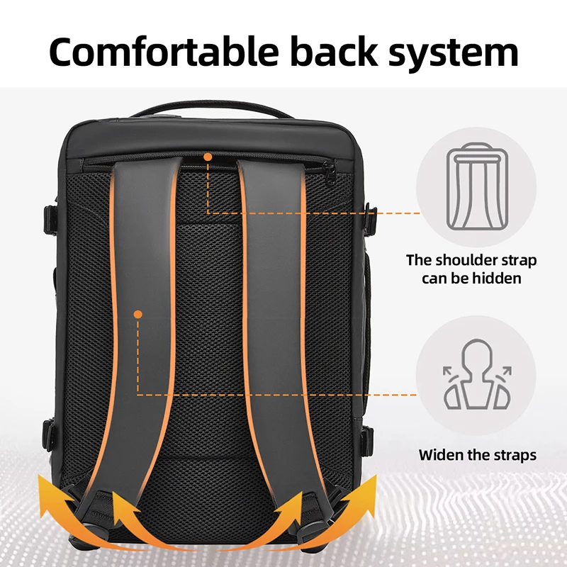 Mochila de viaje grande para hombres y mujeres, bolso cruzado para gimnasio, seco y húmedo al aire libre, bolsa de almacenamiento de equipaje para viajes de negocios, bolsas para ordenador portátil para estudiantes - imagen 3