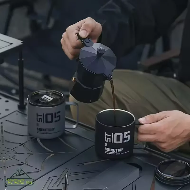 ShineTrip Taza de café para acampar resistente al calor de doble capa Taza respetuosa con el medio ambiente Taza de agua de acero inoxidable 304 - imagen 4