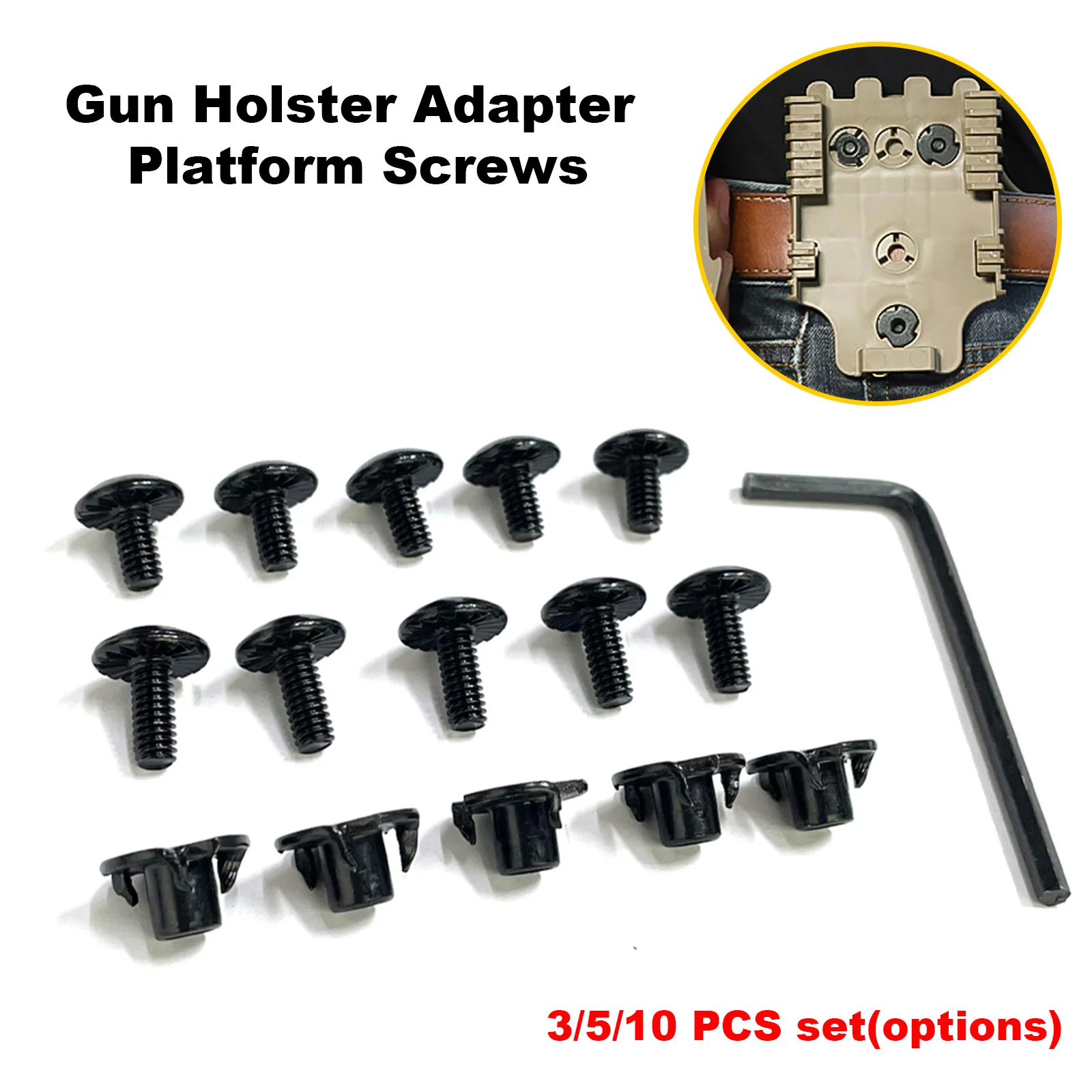 Juego de 3/5/10 tornillos de plataforma QLS, tuercas y pernos útiles de alta calidad para tornillos de plataforma adaptadores de funda de pistola QLS 19 22