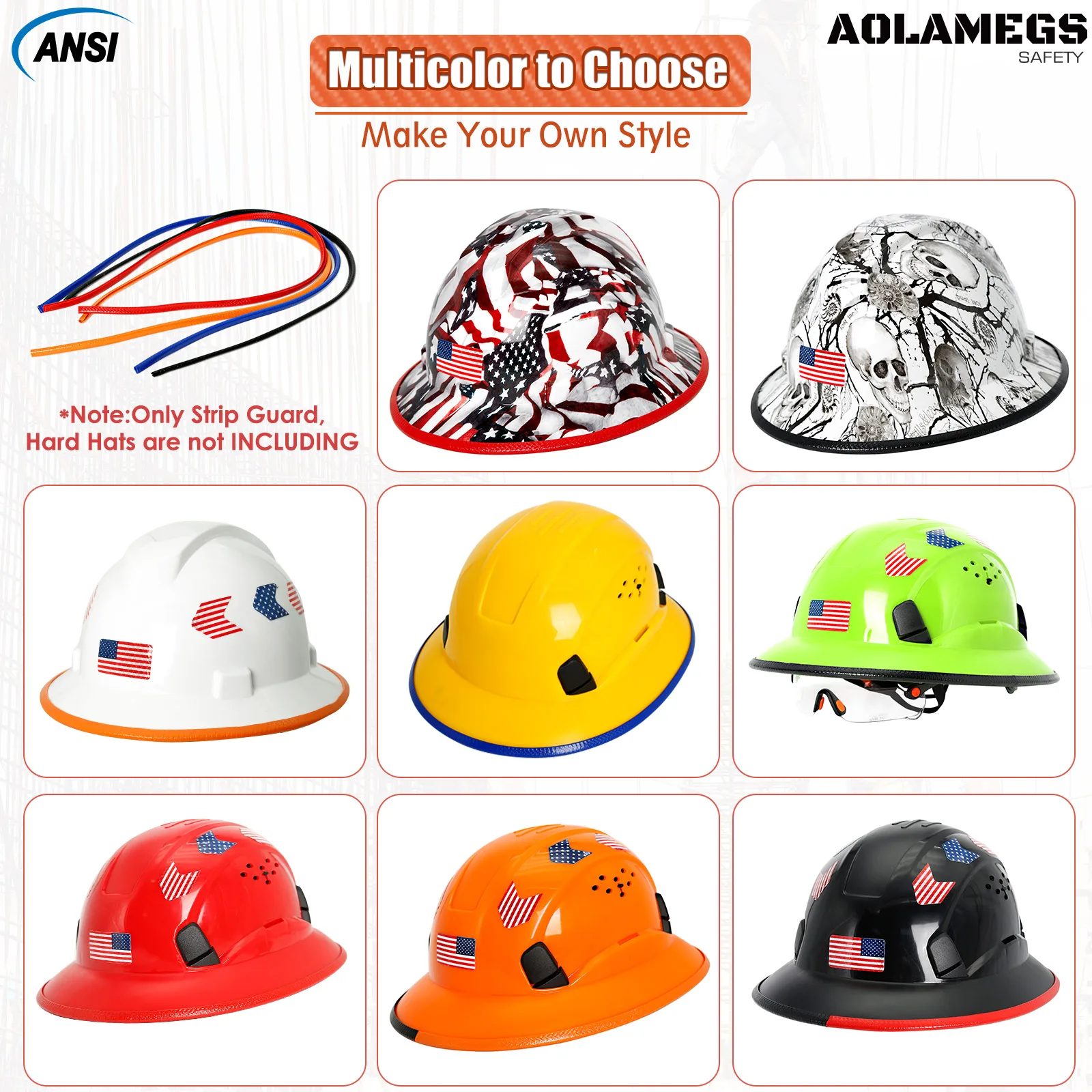 Aolamegs tiras anticolisión protector de casco de ala completa fortalece la protección del casco accesorios del casco 36,6 pulgadas de longitud recortable - imagen 4