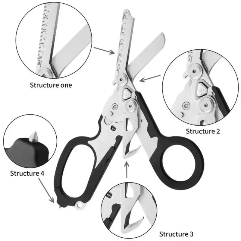 Tijeras multifunción Raptors, tijeras plegables tácticas experto de primeros auxilios, herramienta de supervivencia al aire libre, herramientas combinadas - imagen 5