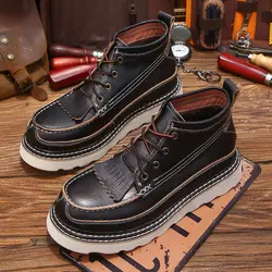 KOWM botas de senderismo piel vaca hombre trekking y montaña
