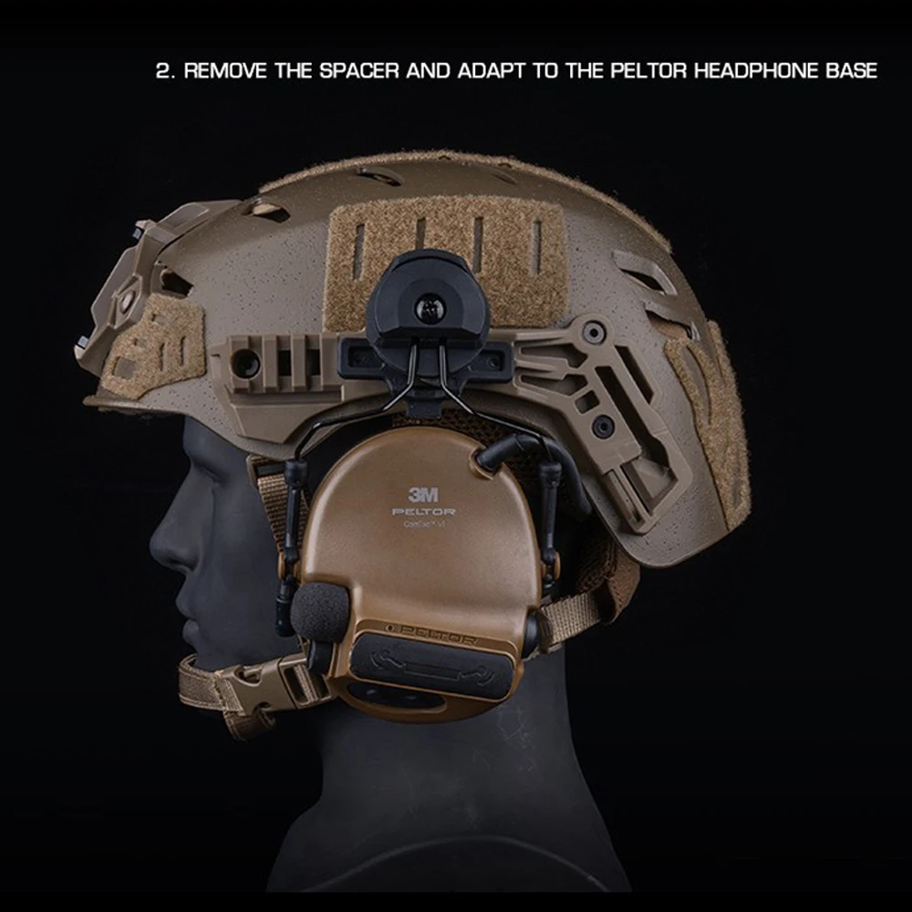 2 unids/set casco táctico riel para el equipo Wendy casco guía lateral riel M-LOK montaje caza Airsoft EX ARC accesorio rápido para casco - imagen 4