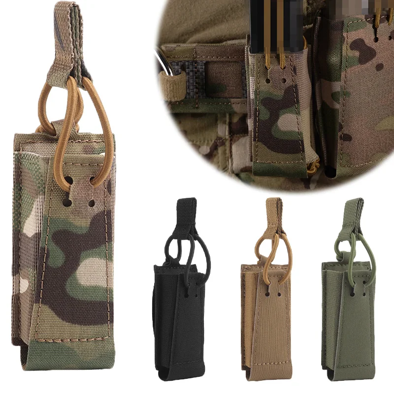 Equipo de caza, estuche para revistas de una sola pistola, extractor de cable elástico, sistema MOLLE para revistas de 9mm